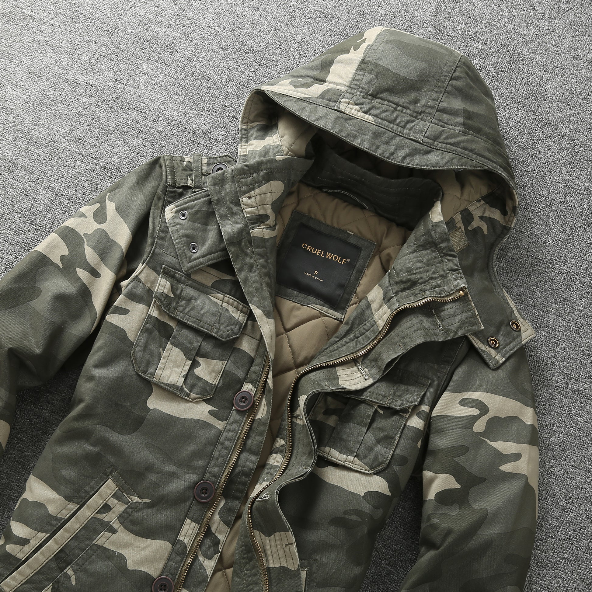Cruel Wolf Streetwear Jakcets hooded, Urban jackets, Oversized Jackets, Front view