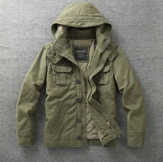 Cruel wolf Streetwear jacket Hood, Urban jackets, Oversized jackets, Front view
